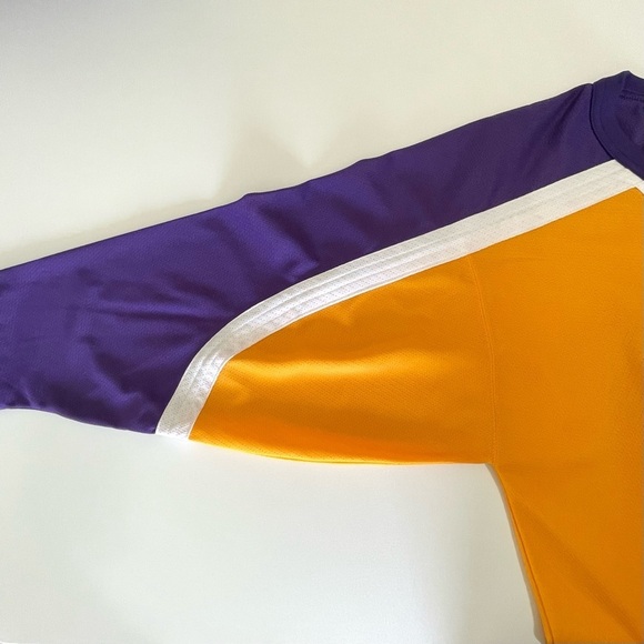 Vintage CCM NHL LA Kings Hockey Jersey Air-Knit Crown Logo Yellow Purple Medium - Picture 7 of 15
